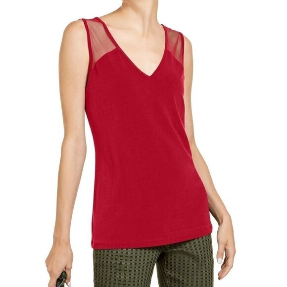 INC International Concepts Illusion-Inset Top - Picture 1 of 14